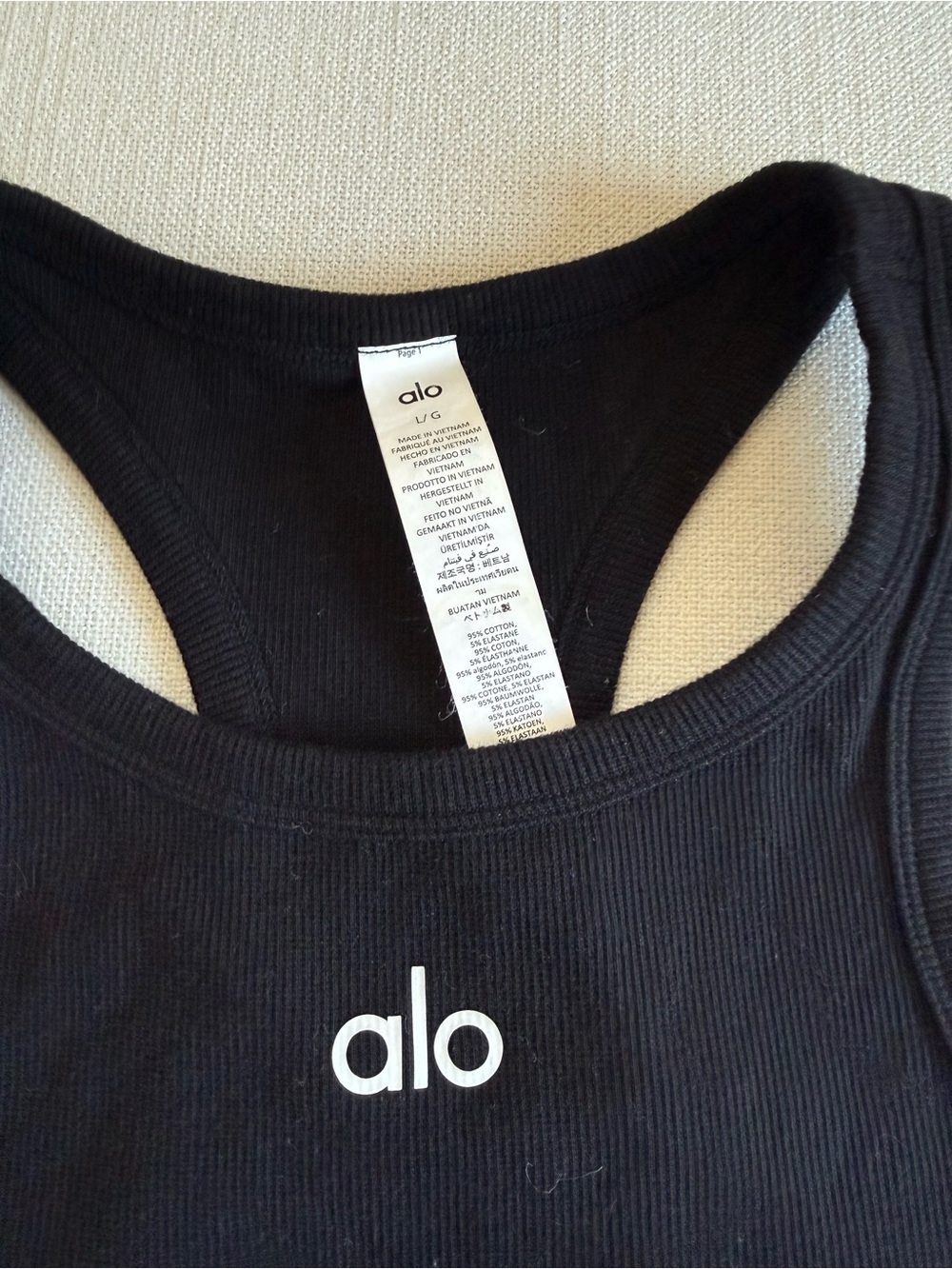 NWT Alo Aspire Tank Black Cropped Tank Workout Training Athleisure Jisoo L - Picture 6 of 7